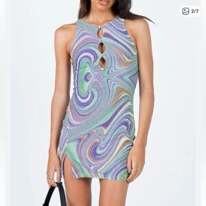 Princess Polly Lyra Mini Dress in Lavender & Mint